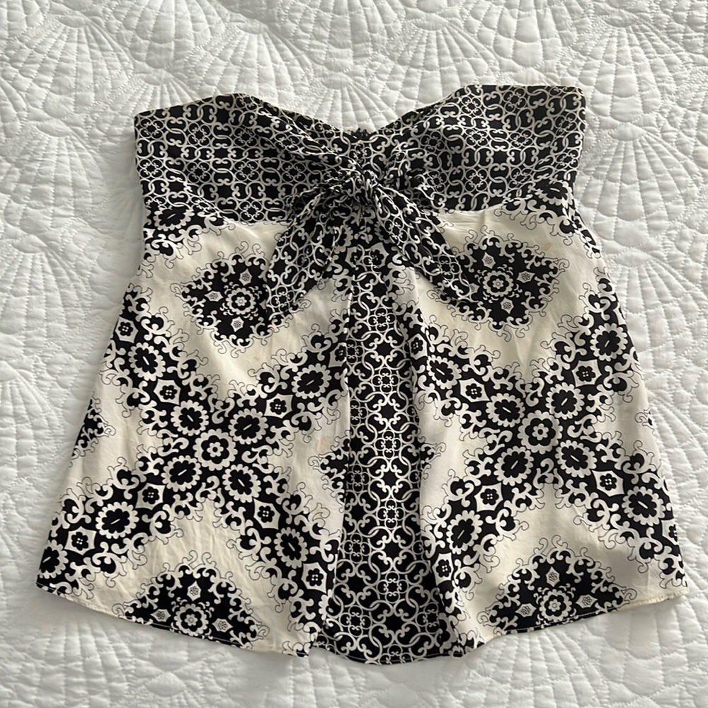 Sheer strapless White House Black Market top